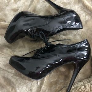 Patent leather booties/heels